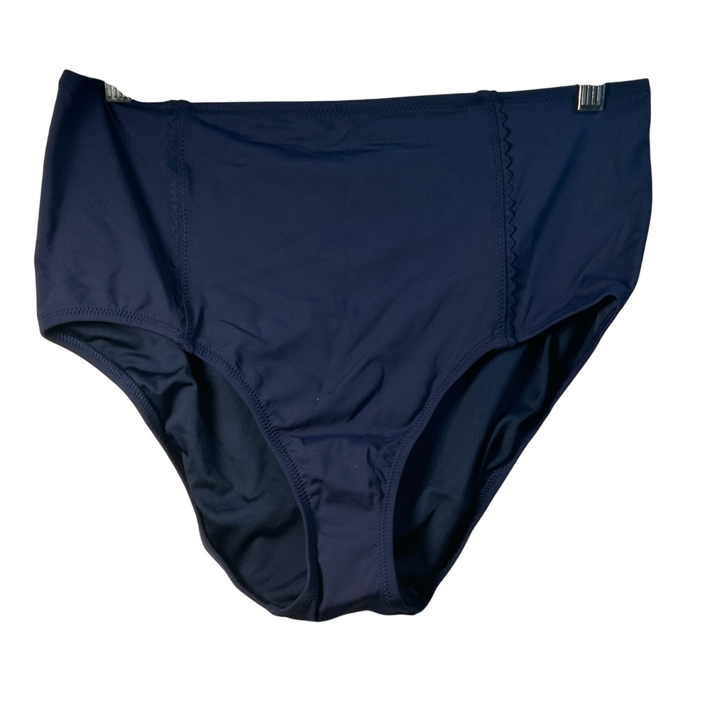 Lands' End Navy High-Waist Bikini Bottoms